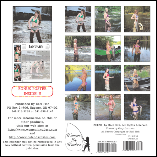 women in waders 2013 calendar back cover
