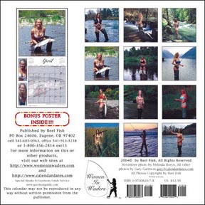 women in waders 2005 calendar back cover