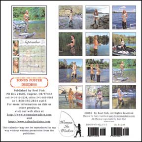 women in waders 2006 calendar back cover