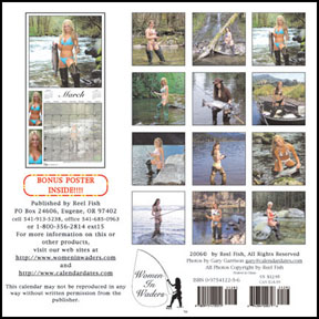 women in waders 2007 calendar back cover