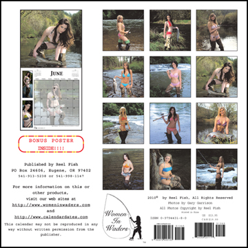 women in waders 2011 calendar back cover